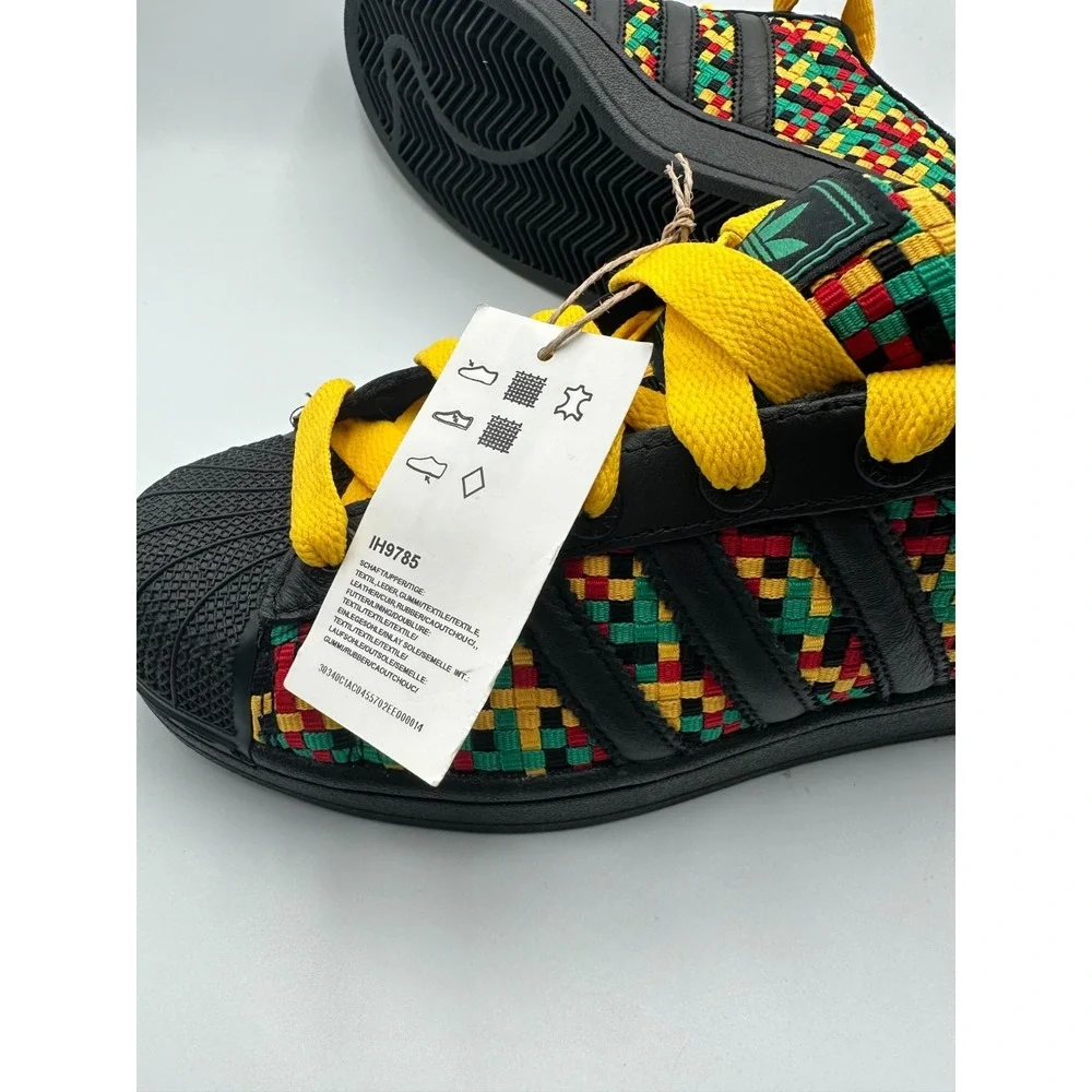Unisex Sz M6.5/W7.5 Adidas Sneakers Superstar II Bob Marley Jamaica Black IH9785